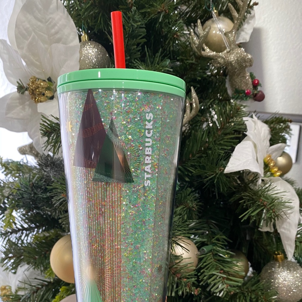 Glitter Christmas tree Starbucks tumbler 2020